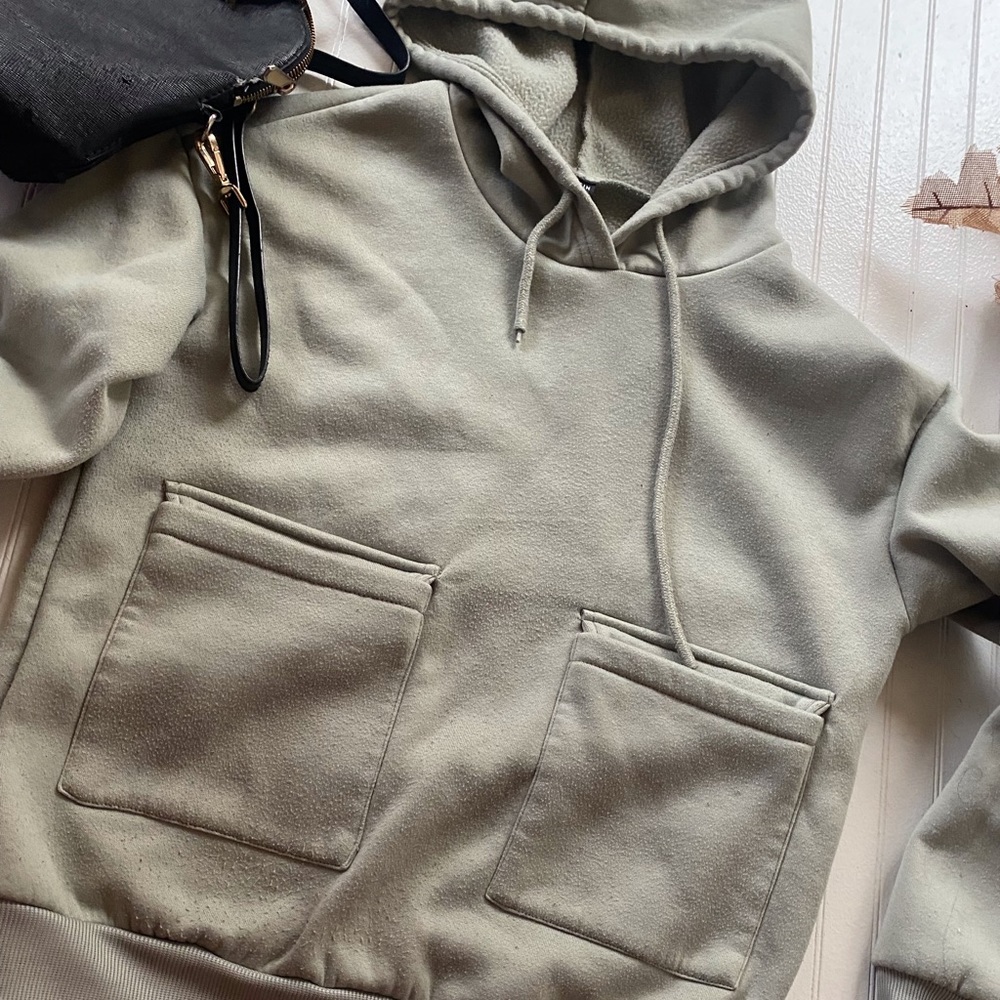 light olive SHEIN women hooded fleece